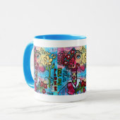 "Flower Power voor het Winst" 11 oz drinkbeker Mok (Voorkant links)