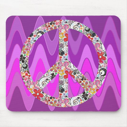 Flower Power Vrede I - sinus pnk Muismat (Voorkant)
