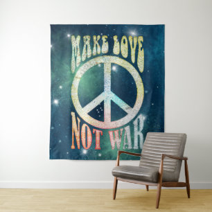 Flower Power Vrede - Maak Liefde Niet Oorlog 1 Wandkleed