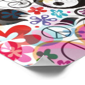 FLOWER POWER VREDE teken I + jouw achtergrond Poster (Hoek)