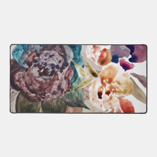 Flower Princess Blush Pink Pastel Waterverf Bureaumat (Voorkant)