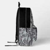 Flower Print Backpack With White Gray Black Art Bedrukte Rugzak (Links)