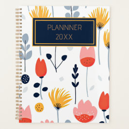 Flower print minimalist planner