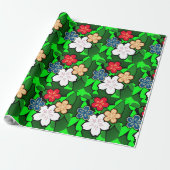 Flower print wrapping papier (Uitgerold)