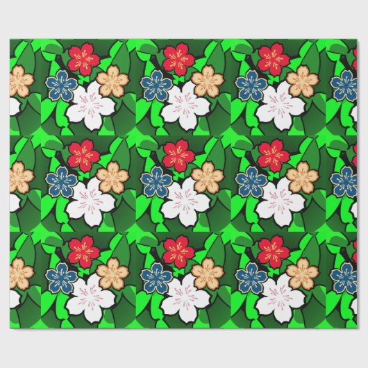 Flower print wrapping papier (Vlak)