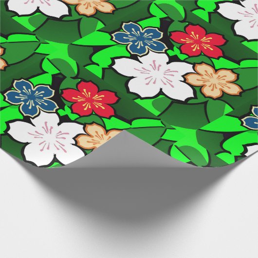 Flower print wrapping papier (Hoek)