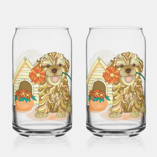Flower Pup Soda Glass Blikvorm Glas (Voorkant)