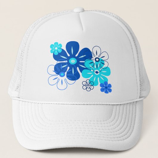 Flower Rain Tropische Trucker Hoeden Pet (Voorkant)