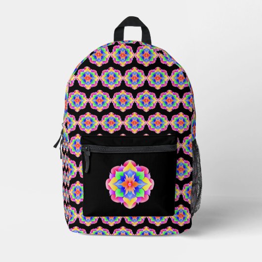 Flower Rainbow mandala schooltas Bedrukte Rugzak (Voorkant)