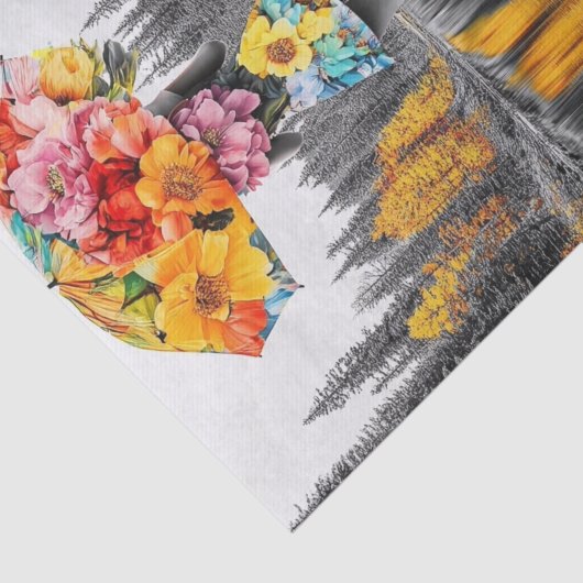 Flower Raindrops2 Tissuepapier (Detail)