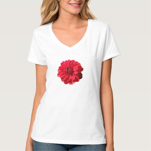 Flower Red Dahlia T-shirt (Voorkant)