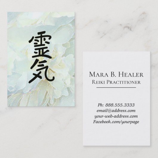 *~* Flower Reiki Symbool Reiki Master Practitioner Visitekaartje (Voorkant / Achterkant)