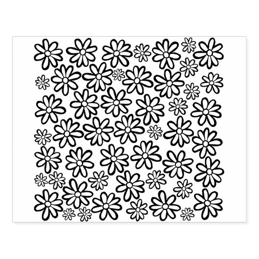 Flower Repeat Wood Stamp Rubberstempel (Afrduk)