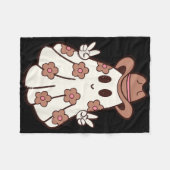 Flower Retro Western Ghost Halloween Funny Cowgirl Fleece Deken (Voorkant (Horizontaal))