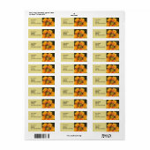 Flower Return Address Label roos yellow sinaasappe (Full Sheet)
