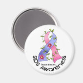 Flower Ribbon SIDS AWARENESS T-shirts & geschenken Magneet (Voorkant / Achterkant)