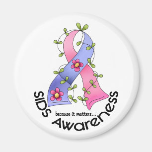 Flower Ribbon SIDS AWARENESS T-shirts & geschenken Magneet