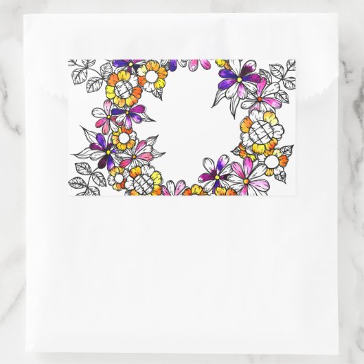 Flower Ring Rechthoekige Sticker (Tas)