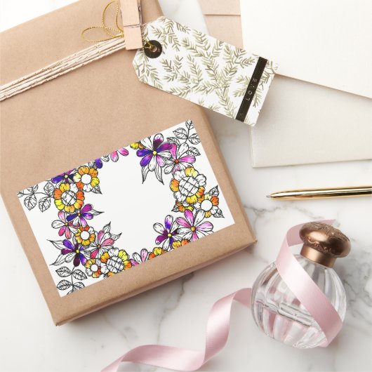 Flower Ring Rechthoekige Sticker (Geschenken)