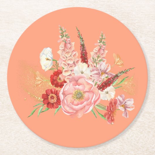 Flower Round Onderzetter Set (Voorkant)