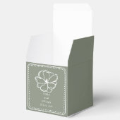 Flower Sage Green Wedding Bedankdoosjes (Geopend)