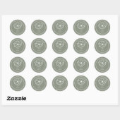 Flower Sage Green Wedding Ronde Sticker (Vel)