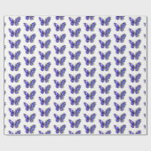 Flower Sapphire Butterfly Cadeaupapier (Vlak)
