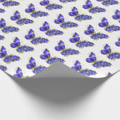 Flower Sapphire Butterfly Cadeaupapier (Hoek)