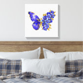 Flower Sapphire Butterfly Canvas Afdruk (Insitu (Slaapkamer))