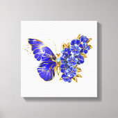 Flower Sapphire Butterfly Canvas Afdruk (Voorkant)
