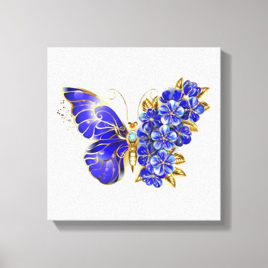 Flower Sapphire Butterfly Canvas Afdruk (Voorkant)