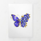 Flower Sapphire Butterfly Drieluik Wenskaart (Cover)