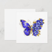 Flower Sapphire Butterfly Feestdagenkaart (Voorkant / Achterkant)