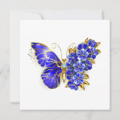 Flower Sapphire Butterfly Feestdagenkaart (Voorkant)