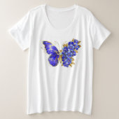 Flower Sapphire Butterfly Grote Maat T-shirt (Design voorkant)