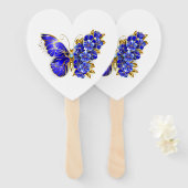 Flower Sapphire Butterfly Handwaaier (Voorkant en achterkant)