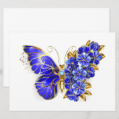 Flower Sapphire Butterfly Kaart (Voorkant / Achterkant)