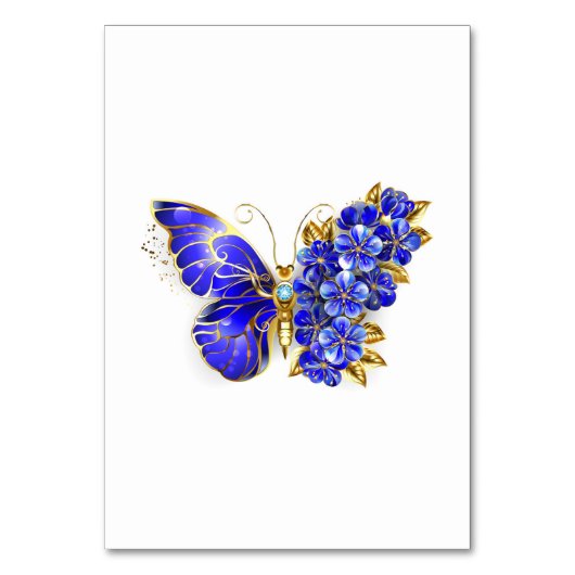 Flower Sapphire Butterfly Kaart (Voorkant)