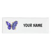 Flower Sapphire Butterfly Naambadge (Voorkant)
