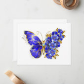 Flower Sapphire Butterfly Notitiekaartje (Voorkant / Achterkant in situ)