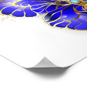 Flower Sapphire Butterfly Poster (Hoek)