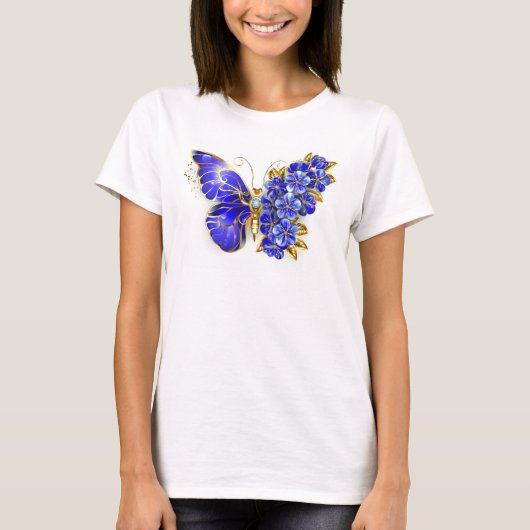 Flower Sapphire Butterfly T-shirt (Voorkant)