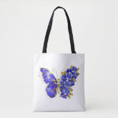 Flower Sapphire Butterfly Tote Bag (Voorkant)
