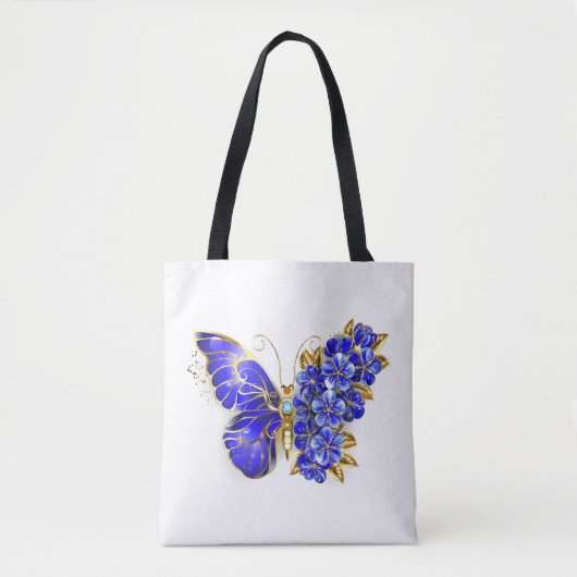 Flower Sapphire Butterfly Tote Bag (Voorkant)