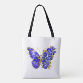 Flower Sapphire Butterfly Tote Bag (Achterkant)
