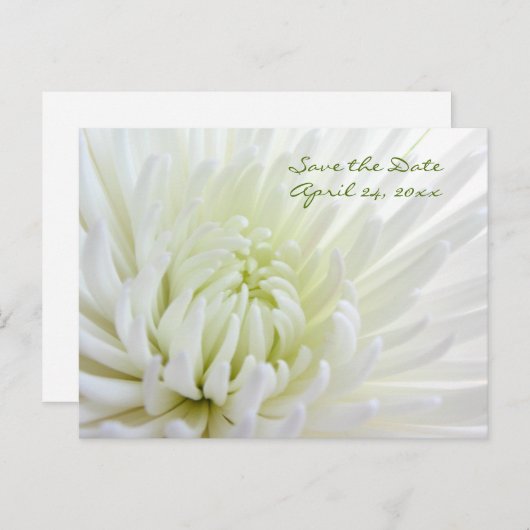 Flower Save the Date Wedding Briefkaart (Voorkant / Achterkant)