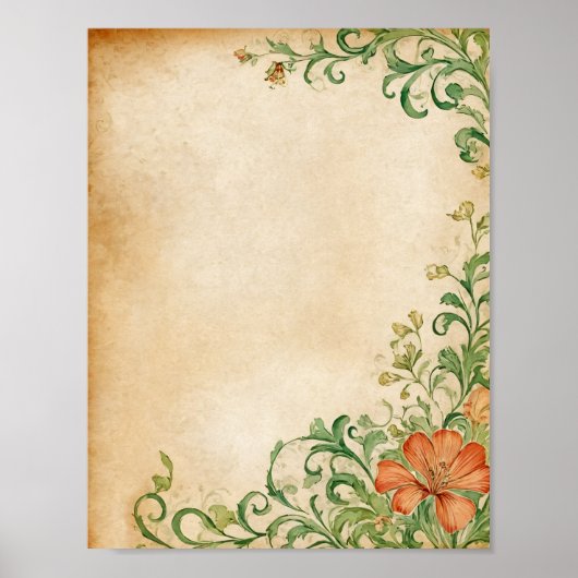 Flower Scrapbook & Junk Journal Supplies Download Poster (Voorkant)