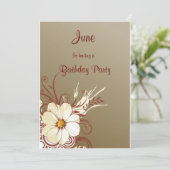 Flower Scroll Gelukkige Verjaardag Kaart (Staand voorkant)