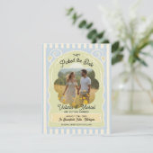 Flower Seed Packet Hand getekend Save the Date Fot (Staand voorkant)