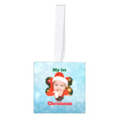 Flower Shape My 1st Christmas Photo Decoratie (Voorkant)